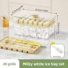 1 pieza Molde de cubitos de hielo de silicona con tapa, molde de cubitos de hielo reutilizable, fabricante de hielo DIY para refrigerador - Multicolor - Ver 17