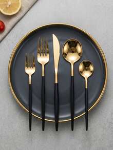 30pcs/Set Stainless Steel Cutlery Set With Box, Portuguese Forks & Spoons, Western Style Flatware Set Suitable For Home, Kitchen, Restaurant, Hotel, Wedding, Random Color Gift Box,School Supplies - Multicolor - View 9