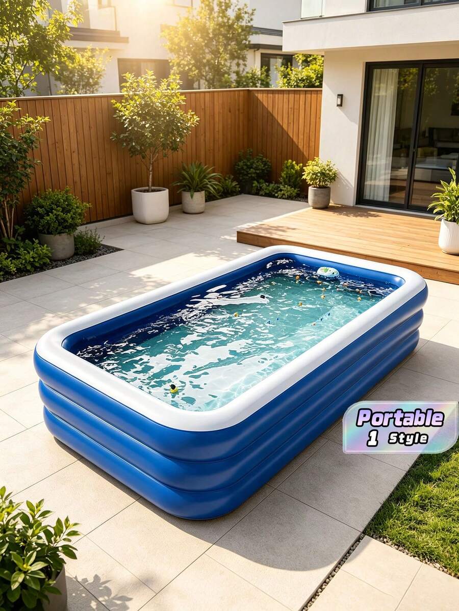 Three-Layer Thick PVC Inflatable Swimming Pool Foldable Portable, Courtyard Camping Play Water, Multi-Size Outdoor Party Holiday Gift Children's Home Swimming Pool - Glacier Secret Realm - View 1