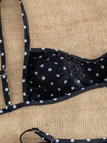 Sunnyshic Women's Spring/Summer Beach Music Festival Polka Dot Lace Sexy Backless Spaghetti Strap Fashion Bikini Set - Multicolor - View 6