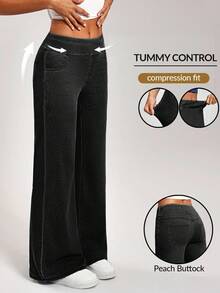 SHEIN PETITE Celana Jeans Wanita Kasual Model Lurus Longgar dengan Motif Cuci, Ukuran Petite Wanita - Grey - View 2