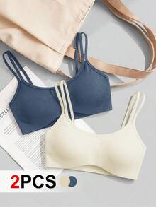 SHEIN Cheerettes 女款純色日常健身舒適運動內衣 - 彩色 - 查看 1