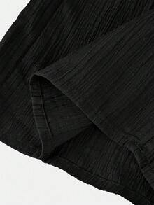 SHEIN Comfortable Long Black Pants For Tween Girls Designed Everyday Wear Wide Leg Loose Baggy Teen Fall Winter - Black - View 8