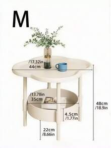 1 Piece Creative Side Table Storage Rack Modern Minimalist Beige Coffee Sofa End Table Nightstand Corner Shelf For Living Room Bedroom Balcony Small Space Furniture - Multicolor - View 4