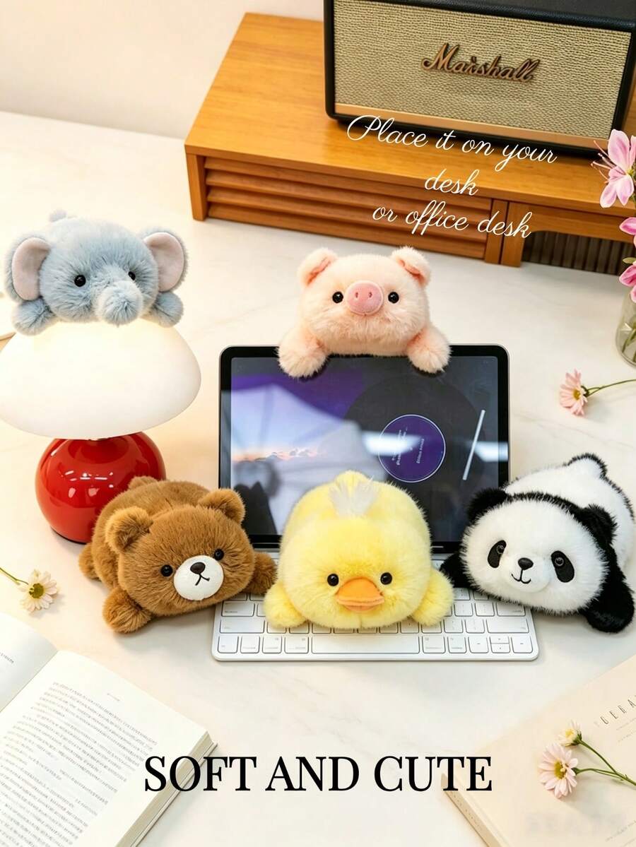 POKOJA LAND 1Pc 11 Styles Animal Round Plush Toys, Ultra Soft Fluffy Stuffed Dolls For Kids Gift - Multicolor - View 1