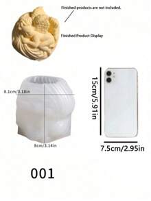DIY 玫瑰天使香氛蠟燭模具 水晶石膏樹脂家居裝飾擺件 矽膠模具 - 白色 - 查看 16