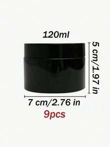 9 Pcs Black Plastic Jars With Lids, 7cm Diameter, Wide Mouth Design. Suitable For Storing Beads, Rhinestones, Sequins, Cosmetics, Lotions, Face Creams, Ointments And More. 7 Capacities Available For Selection. - Black - View 22