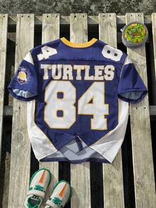 TEENAGE MUTANT NINJA TURTLES | SHEIN Tween Boy Summer Casual Cartoon Number Print T-Shirt - Purple - View 2