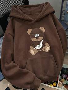 Resyla Digital Print Hooded Pocket Loose Casual Women's Sweatshirt - Multicolor - View 1