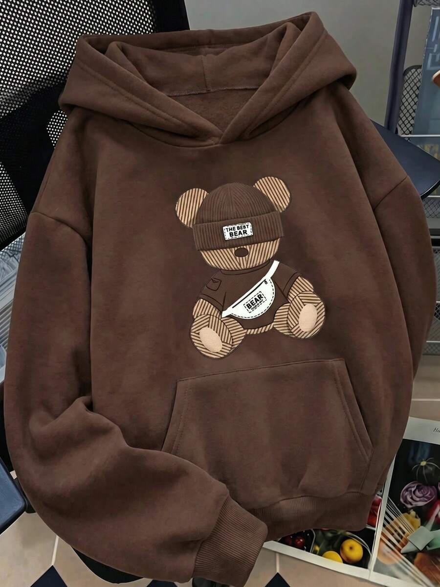 Resyla Digital Print Hooded Pocket Loose Casual Women's Sweatshirt - Multicolor - View 1
