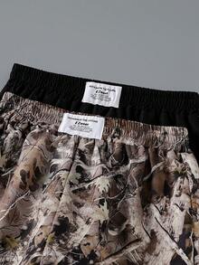 SHEIN Explorewe 青少年男孩植物印花休閒百搭日常穿著長褲 - 彩色 - 查看 3