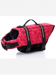 1pc Dog Life Jacket, Adjustable Chest & Neck, Tear-Resistant Pet Life Vest, Suitable For Medium & Small …Dogs, Boating, Swimming, High Buoyancy, Includes Easy-Carry Handle And D-Rin - Multicolor - View 13