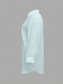 Vaclyn 2026 女款性感刺繡鏤空寬鬆沙灘度假罩衫 - 薄荷綠 - 查看 3