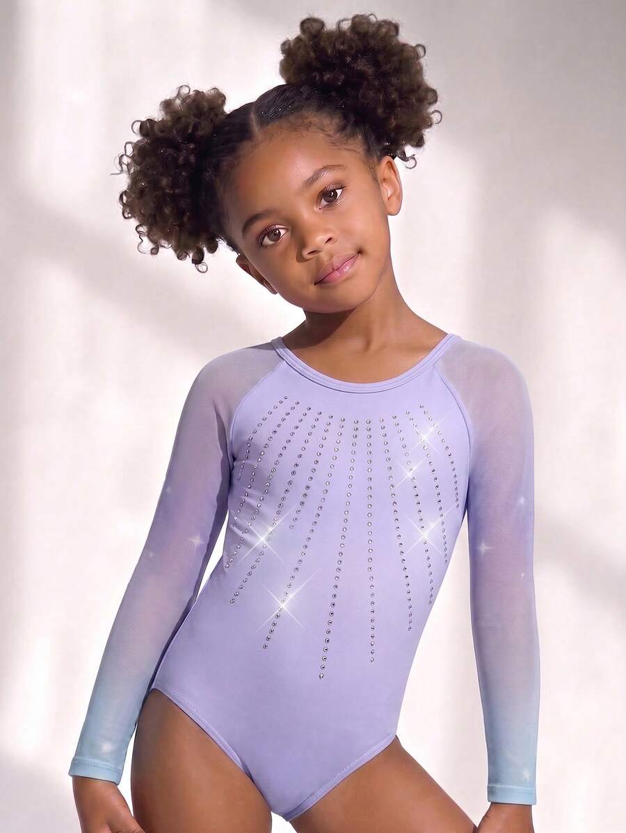 SHEIN 女童運動服 4向彈性 高彈力漸層 可愛聖誕返校款 - 淡紫色 - 查看 1