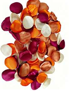 450 Rose Petals, Satin Material, Suitable For Wedding Baskets, Dining Table Center Decorations, Aisle Decorations, Party Confetti, Bridal Showers, Dinners, Wedding Decorations - Vintage Terracotta - View 12