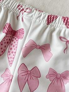 SHEIN Vintaside Kids 女嬰女童秋冬長袖圓領簡約休閒印花夾克與時尚休閒百搭印花長褲套裝，舒適適合露營與居家穿著，實用時尚設計，適合秋冬戶外與室內休閒 - 彩色 - 查看 7