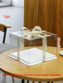 1 pieza Caja de regalo para fiestas y festivales, caja de almacenamiento de regalo de 1, 2 o 3 niveles, Navidad - Blanco - Ver 11