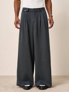 TOKVUE Men's Striped Pleated Casual Versatile Wide Leg Pants For Daily Wear - Multicolor - View 6