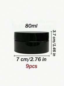 9 Pcs Black Plastic Jars With Lids, 7cm Diameter, Wide Mouth Design. Suitable For Storing Beads, Rhinestones, Sequins, Cosmetics, Lotions, Face Creams, Ointments And More. 7 Capacities Available For Selection. - Black - View 23