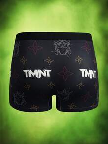TEENAGE MUTANT NINJA TURTLES | SHEIN 男士卡通印花舒適四角內褲 - 黑與白 - 查看 11
