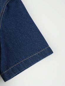 GlowEve Women's Belted Denim Short Sleeve Jacket - Dark Wash - View 6
