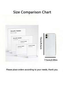 T-Shape Clear Acrylic Sign Holder Double Sided Display Stand For Menu Flyer Photo Office Restaurant Retail Wedding - Clear - View 12