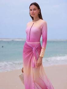 Swim Shayni 漸層色保守女款優雅度假泳衣套裝 - 彩色 - 查看 6