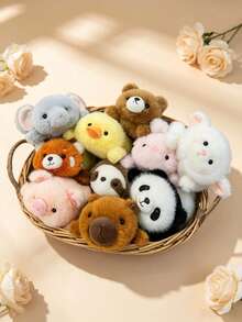 POKOJA LAND 1Pc 11 Styles Animal Round Plush Toys, Ultra Soft Fluffy Stuffed Dolls For Kids Gift - Multicolor - View 4