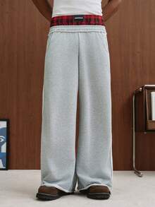 TOKVUE Men's Colorblock Pocket Casual Versatile Daily Wear Sweatpants - Light Grey - View 4