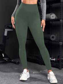 Velisys Velisys 1件女款無縫側條紋寬腰帶基礎高彈力跑步健身運動瑜伽短款緊身褲 - 彩色 - 查看 6