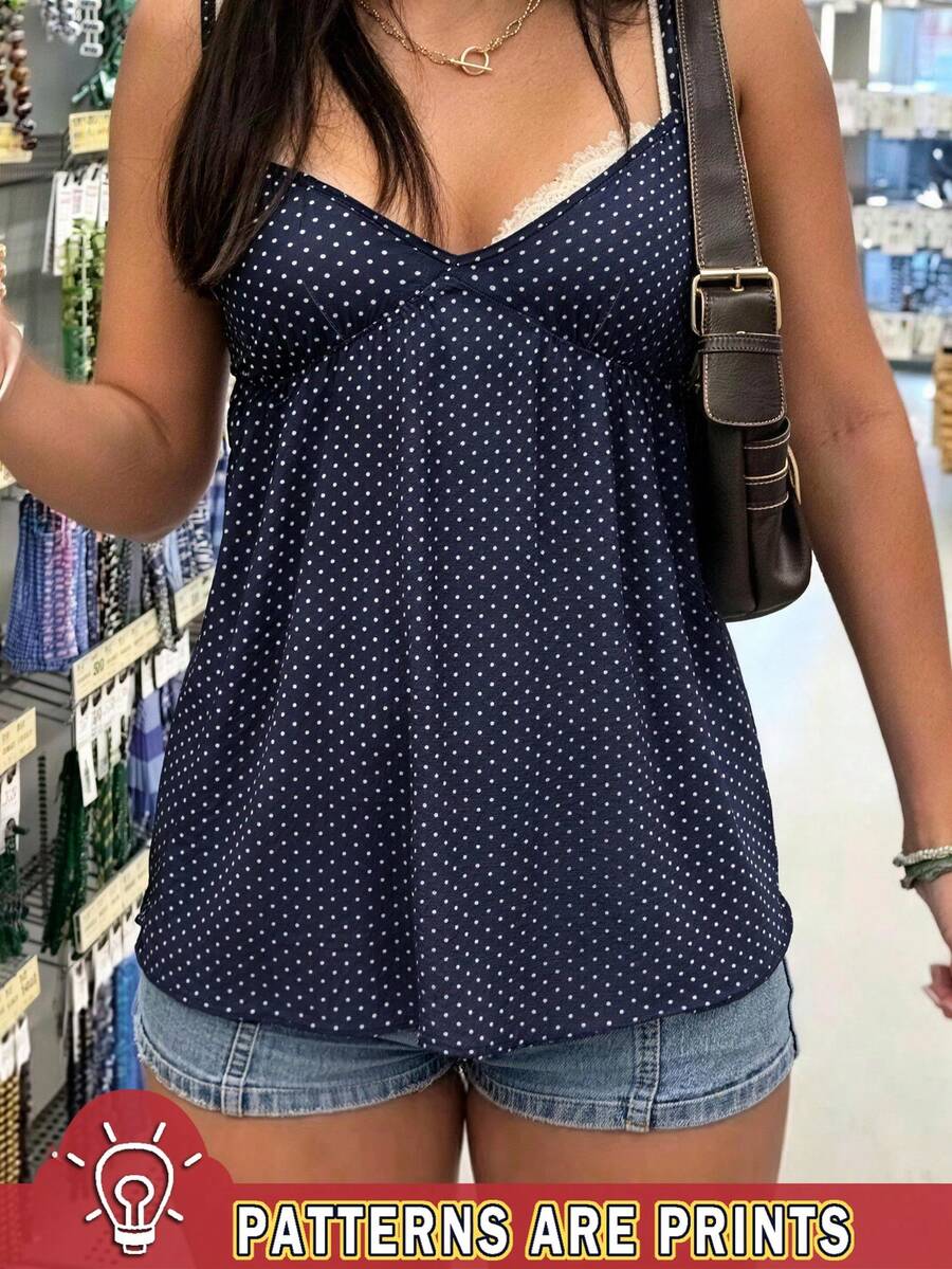 INAWLY Women's Polka Dot Print Camisole Top - Multicolor - View 1