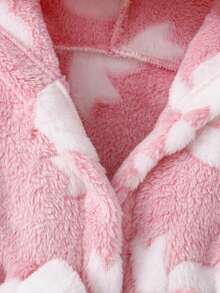 Jubah Mandi/Gaun Tidur Bayi Perempuan Baru Lahir Motif Pita Dua Sisi Bahan Flanel Musim Gugur/Dingin - Baby Pink - View 7