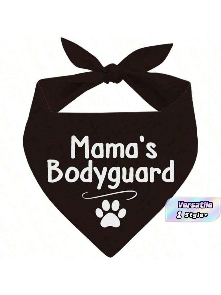 1 pieza Bandana de perro guardián de la madre de 24.8"X11", pañuelo triangular para perro mediano, pañuelo negro para mascota, regalo perfecto para amantes de los perros - Multicolor - Ver 1