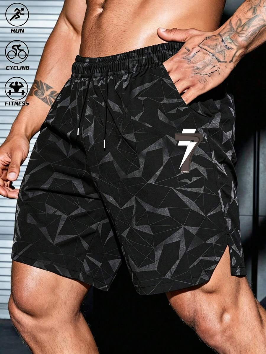 Gym Rark Pantalones cortos deportivos casuales y versátiles para hombres, para uso diario y viajes, con bolsillos - Negro - Ver 1