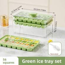 1 pieza Molde de cubitos de hielo de silicona con tapa, molde de cubitos de hielo reutilizable, fabricante de hielo DIY para refrigerador - Multicolor - Ver 15