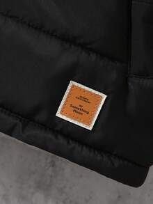 Boys' Casual Thermal-Lined Hooded Vest, Suitable For Daily Wear, Versatile, Winter - Black - View 6