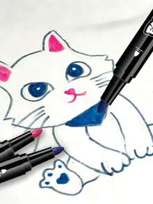 Fabric Marker Pen Is Washable, T-Shirt Clothes Painting Fabric Pen Is Waterproof, And The Fabric Pen Does Not Fade (Available In Single And Double Head Versions) - multicolor - View 10