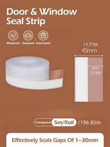 1 PC Self Adhesive Weather Stripping Door Seal Strip Draft Stopper Windproof Soundproof Heat Insulation Gap Filler For Door Window Frame Home Improvement Noise Reduction Durable Flexible Strong Adhesive Easy Cut To Fit Practical - Multicolor - View 10