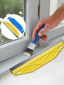 Duty Metal Plastic Paint Shield, Wall Painting Edger Tool With Handle & Edge Design, Yellow Paint Guard For Precise Edge Trimming & Wallpaper Cutting, Home & Commercial Use - multicolor - View 2