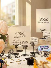10Pcs Black Graduation Photo Card Holders, Tabletop Stands For 2026 ...