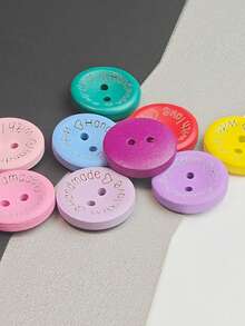 50/100/150/200pcs Mixed Color Round Wooden Buttons 20mm, 2-Hole Wood Buttons, Decorative Buttons For Shirt, Coat And Clothing, In Stock Available - multicolor - View 7