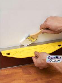 Duty Metal Plastic Paint Shield, Wall Painting Edger Tool With Handle & Edge Design, Yellow Paint Guard For Precise Edge Trimming & Wallpaper Cutting, Home & Commercial Use - multicolor - View 1