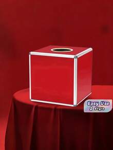 1 hộp bốc thăm xổ số hình vuông màu đỏ, hộp đựng vé và bóng may mắn đa năng, hộp trò chơi rút thăm cho họp thường niên công ty, tiệc cưới, quyên góp từ thiện và trò chơi sự kiện - Nhiều màu - Xem 1