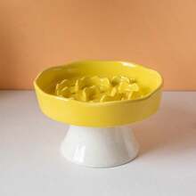 Ceramic Slow Feeder Bowl, Elevated Cat Bowl For Neck Protection, Anti-Tipping, Pet Food Bowl - multicolor - View 6