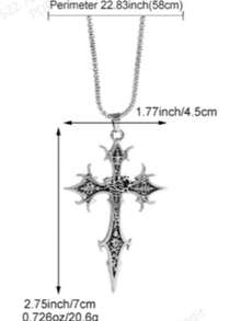 ROMWE 1 Ladies Personalized Vintage Gothic Cross Pendant Necklace Set - Silver - View 5