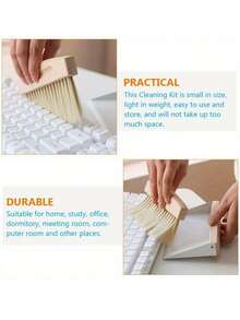 Portable Mini Dustpan And Brush Set, Multi Purpose Cleaning Kit With Wooden Handle, Small Sweeper For Desktop Keyboard Narrow Gaps, Seamless Cleaning Tool, Easy To Use Household Mini Sweeping Supplies - multicolor - View 6
