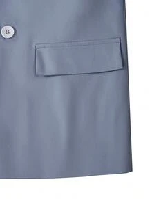 HUEFORM Men's Solid Color Peak Lapel Casual Suit Jacket And Pants Set - Blue - View 6