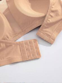 SHEIN 1件裝 女款黑色無肩帶抹胸內衣 網布拼接設計 - 卡其色 - 查看 4