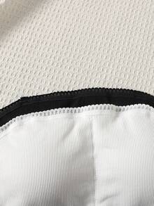 SHEIN Conjunto de 2 piezas de sujetador bandeau acolchado con fruncido, simple y cómodo, para niña preadolescente, negro & blanco, con textura acanalada - Multicolor - Ver 5