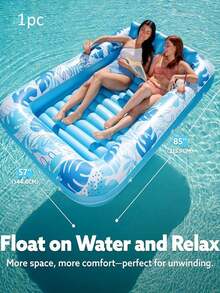 1pc Inflatable Pool Lounge Chair Sunbathing Float Bed With Spray Water Function Extra Large Adult Pool Float With Pillow Auto Spray Cooling 6 In 1 Air Mattress Raft For Pool Party Gift - Multicolor - View 20